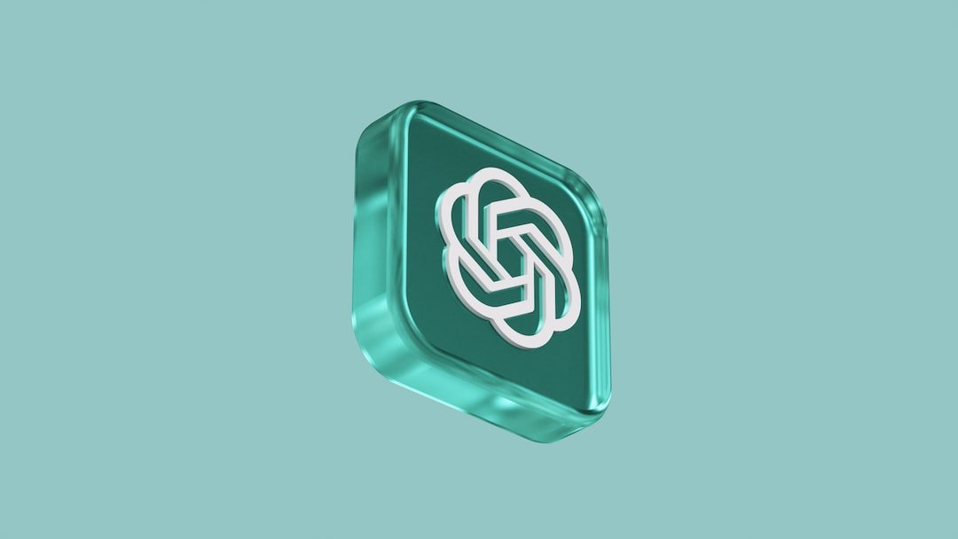 3D version of ChatGPT logo on green background 